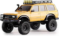FMS 1/18 FCX18 RC Crawler Land Cruiser LC80 Toyota Officially Licensed 4WD RTR RC Rock Truck with 2.4Ghz Transmission Portal Axles LED Lights for Adults Hobby Gifts (Yellow)
