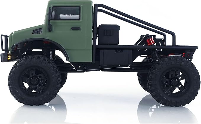 CR18P V3 THunter 1/18 RC Climbing Car 2.4G Wireless Control 4WD Rock Crawler Car Brushless Motor ESC RTR LED Lights Hobby Grade Model for Adult(Matte Green)