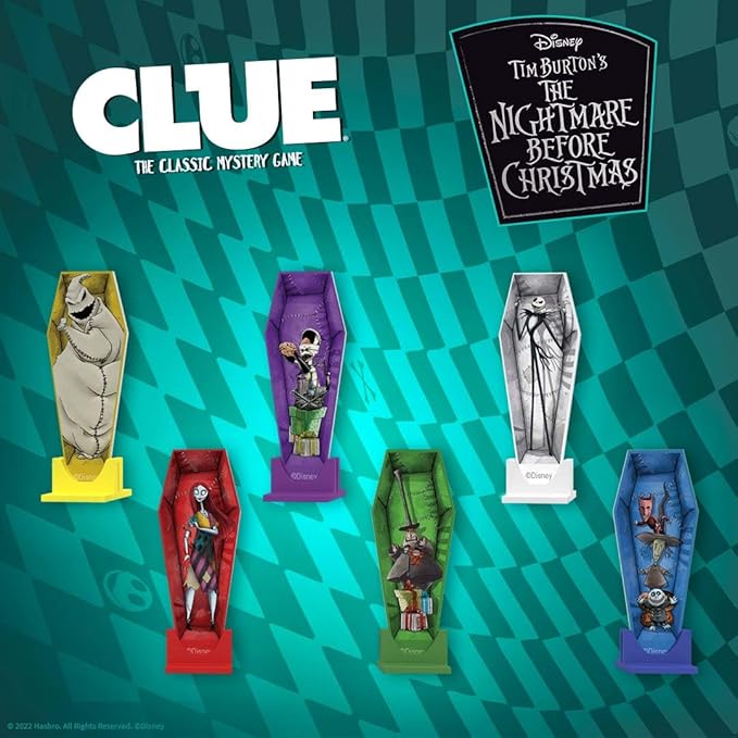 CLUE: Disney The Nightmare Before Christmas | Collectible Clue Game Based on Disney Classic Film | Officially-Licensed Game with Familiar Locations and Iconic Characters