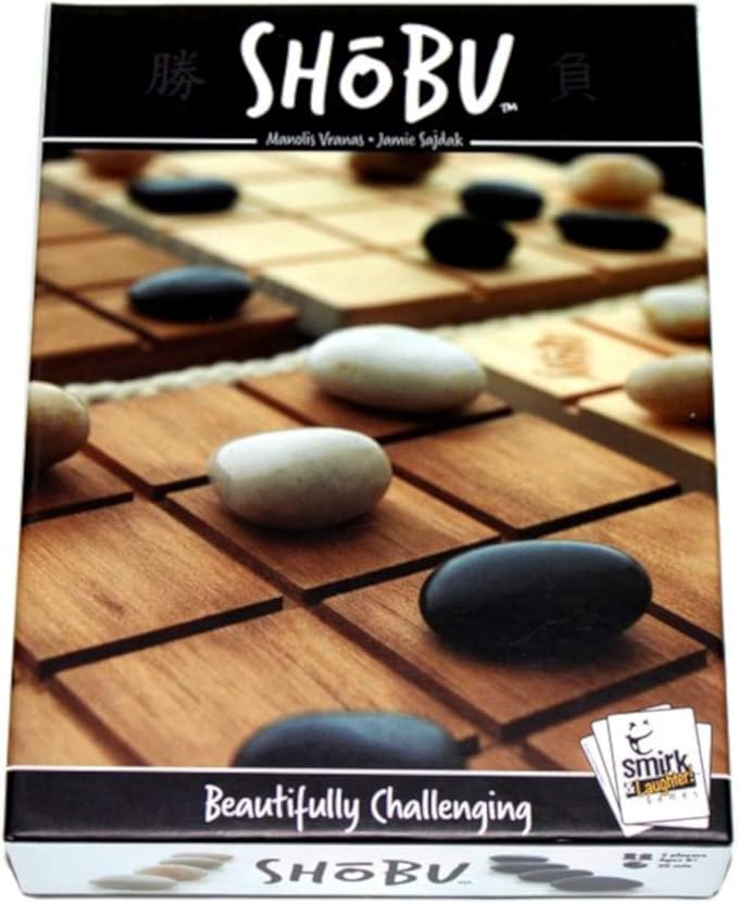 SHOBU by Smirk and Dagger: 2 Player Abstract Strategy Board Game with Wood Boards River Rocks and a Rope Beautiful Challenging and Great Gift for Couples Family Adults and Kids Ages 10 and Up