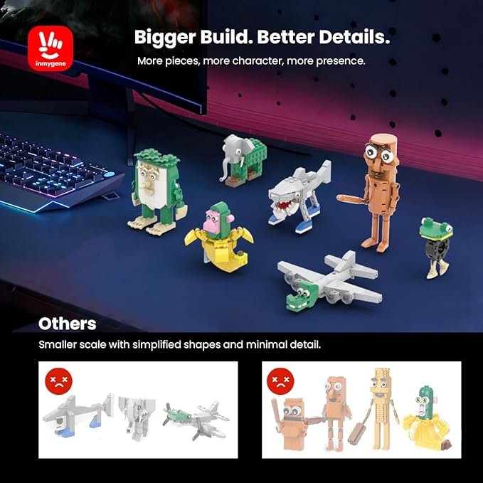 Italian Brainrot Building Set Viral Meme Building Kit Include Tralalero Tralala Tung Tung Sahur Bombardiro Crocodilo Chimpanzini Bananini BRR BRR Patapim Boneca Ambalabu Lirili
