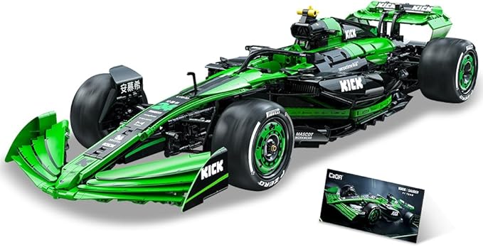 CaDA C64010W Kick Sauber F1 Team C44 Racing Building SetMOC 1:8 F1 Building Block CarFormula 1 Championship Super Car Model for Adults (2553pcs)