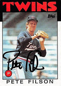 Sports Memorabilia Autograph Warehouse 245290 Pete Filson Autographed Baseball Card - Minnesota Twins 1986 Topps - No. 122