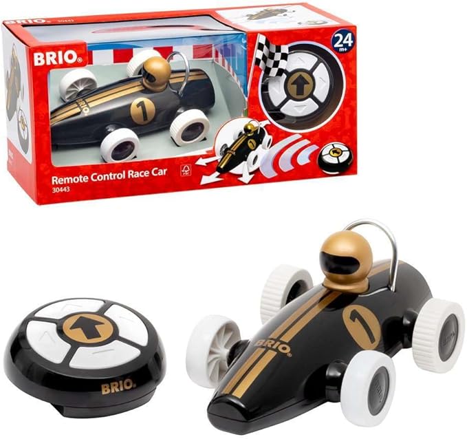 BRIO Black &amp Gold Remote Control Race Car for Toddlers 24 Months and Up