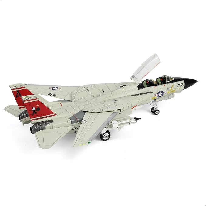 F-14A Tomcat 1/72 Metal Airplane Model Kits with Stand VFA-31 Tomcatters DieCast Alloy Fighter Model Jet Replica Pre-Build Military Aircraft Collection for Display or Gift