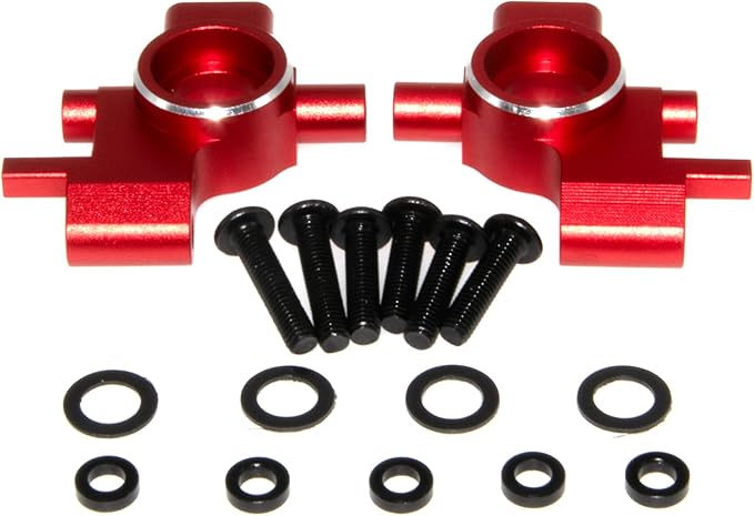 10537 Front Steering Cup Compatible with 1/10 Traxxas 4-Tec Upgrade Drift Ford Mustang Replace Rc Car Aluminum Alloy Part Replace(Red)