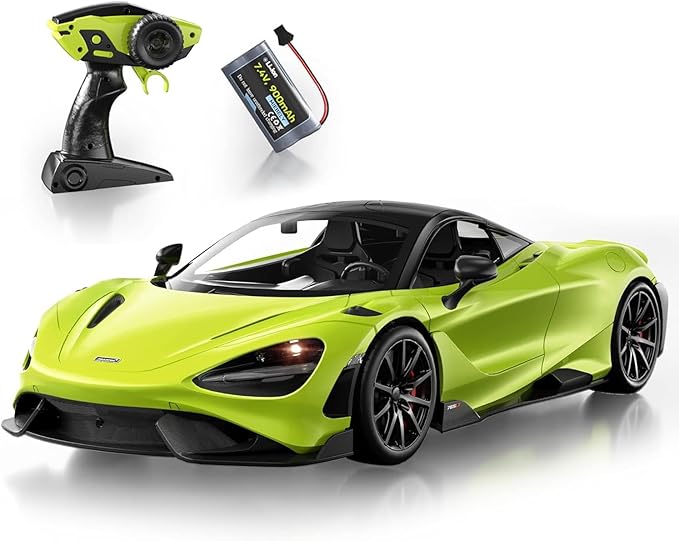 MIEBELY Remote Control Car McLaren Rc Cars Officially Licensed 1/12 Scale 7.4V 900mAh Toy Car with 12km/h Fast Model Car Headlight for Adults Kids Boys Age 6-12 Year Birthday Ideas Gift Green