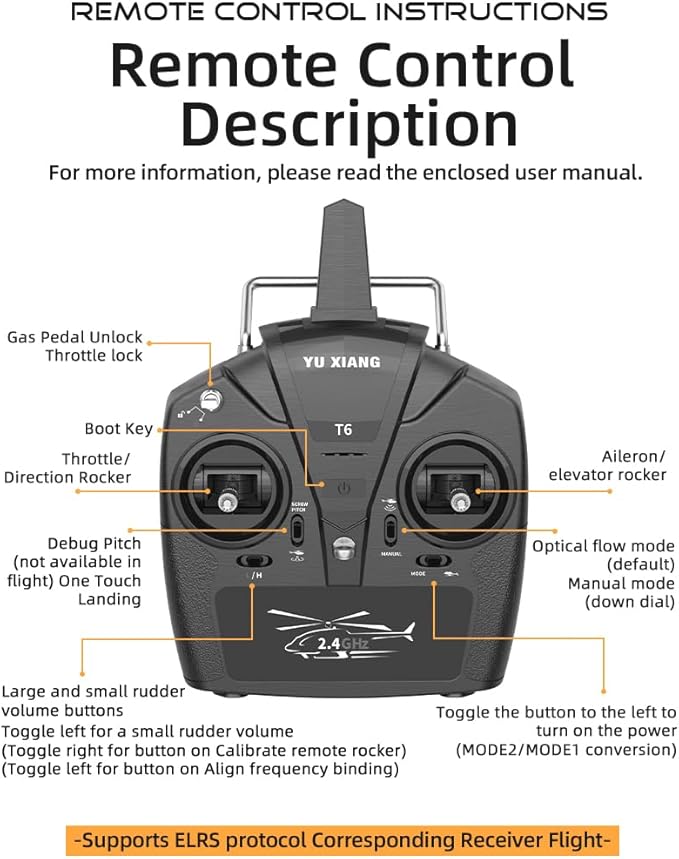 YU Xiang F07 Bell UH-1 Huey RC Helicopter for Adults 1/34 2.4G 6CH Brushless Direct-Drive 3D/6G Flybarless Advanced RTF RC Helicopter with Optical Flow Positioning - 3PCS Battery