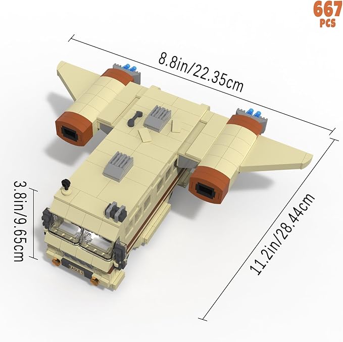 Nubee Spaceballs Eagle 5 Building Set Space Movie Car Moc Model with Cockpit Secret Hyper-Jets Periscope Barf's Room Birthday Gift for Fans Teens Kids 8+ (667Pcs)