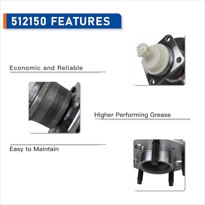 PAROD 512150 FWD Rear Wheel Bearing and Hub Assembly Compatible with Chevy Impala Monte Carlo Venture Buick Regal Lacrosse Century Allure Pontiac Grand Prix Aztek Montana Trans Sport 5 Lug w/ABS