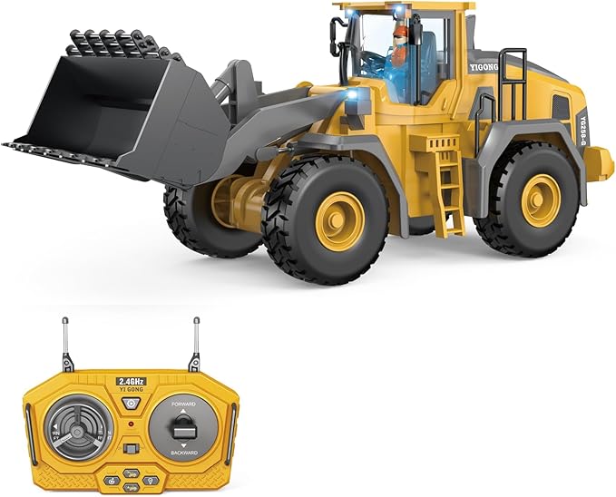 Remote Control Bulldozer 11 Channel Rc Bulldozer Construction Toys - W/Sound and Light Two Rechargeable Batteries Kids Bulldozers Toy Christmas &amp Birthday Gifts