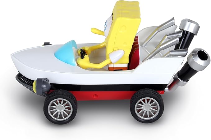 Nick Kart Racers - 2.4GHz RC Spongebob Boatmobile Straight from The Game “Nickelodeon Kart Racers 3: Slime Speedway” Full Function Fun Grippy Tires for Ultimate Traction
