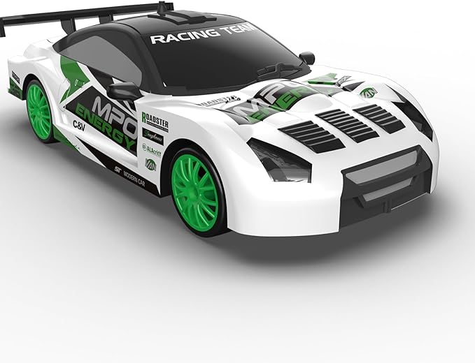 RC Drift Car Remote Control Car 2.4GHz 1:24 Scale 4WD 15KM/H High Speed Model Vehicle LED Lights Drifting Tire Racing Sport Toy for Adult Boys Girls Kids Gift 2Pcs Rechargeable Batterie