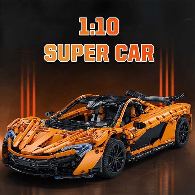 Super Sport Car 1:10 Scale Building Block Kit for Adults Collectible Model with V8 EngineMOC Car Gift for Kids/Adult Collections Enthusiasts（3617Piece）