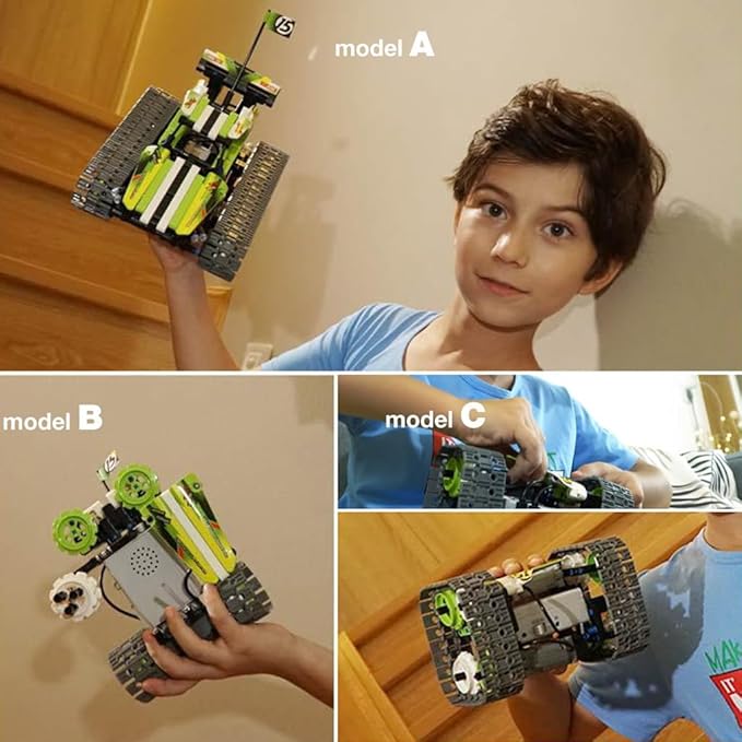 BIRANCO. Remote Control Tracked 3in1 Stunt Racer Building Kit - RC Car STEM Construction Toy Gift Idea for Kids Boys and Girls Ages 8-12 Year Old (353 Pcs)