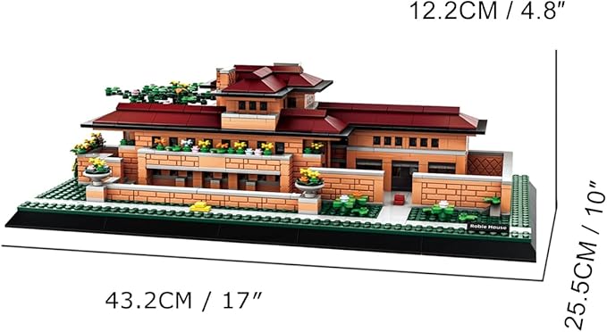 Robie House Chicagao Building Set (1182 Pieces) Architecture Building Blocks Toys Home Décor Model Gifts for Kids and Adults