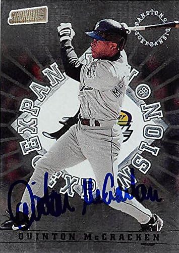 Sports Memorabilia Autograph Warehouse 247844 Quinton Mccracken Autographed Baseball Card - Tampa Rays 1998 Topps Stadium Club - No. 328
