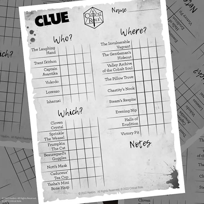 USAOPOLY CLUE: Critical Role | Solve The Mystery in This Collectible Clue Game Featuring Characters &amp Locations from Mighty Nein Campaign Officially-Licensed Game (CL139-516-002200-04)