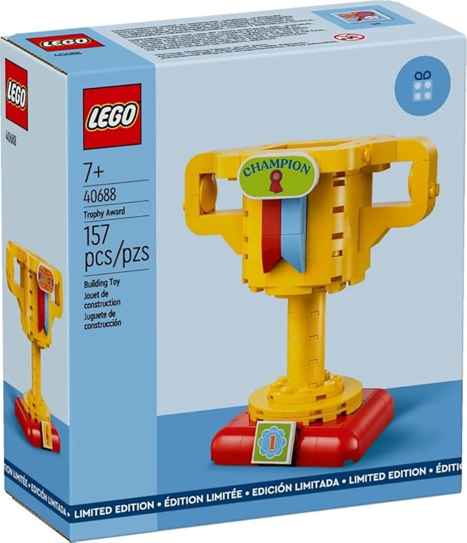 LEGO Buildable &amp Customizable Trophy Award Kit 40688 (157 Pieces) for Kids Ages 7+