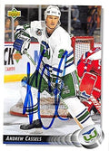 Sports Memorabilia Autograph Warehouse 224173 Andrew Cassels Autographed Hockey Card - Hartford Whalers 1992 Upper Deck - No. 288