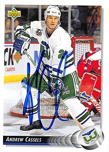 Sports Memorabilia Autograph Warehouse 224173 Andrew Cassels Autographed Hockey Card - Hartford Whalers 1992 Upper Deck - No. 288