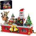Christmas Musical Building Block Set Interactive Santa &amp Reindeer Holiday Scene with Music - Operated Movement Festive Construction Toy &amp Decor for Adult（1045 Pcs）