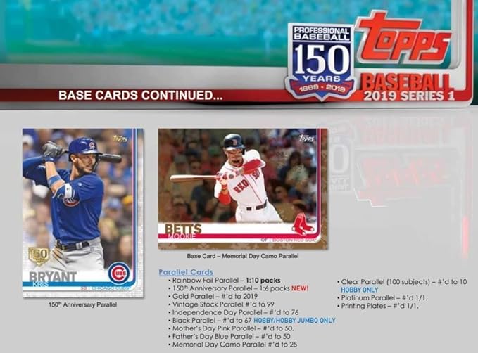 Topps 2019 Baseball Series 1 Trading Cards Relic Value Box (Retail Edition)