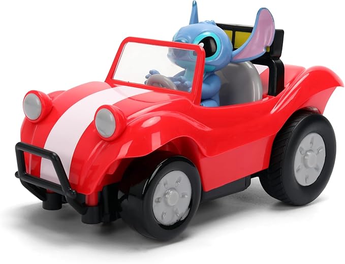Jada Toys 1:32 RC Disney Stitch Buggy – Simple Function Remote Control Car with Built-in Stitch Figure and 5.5 Body – Kid-Friendly RC Vehicle