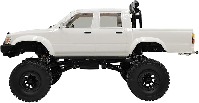 RC Rock Crawler WPL C64-1 RC Truck 1:16 Scale 2.4GHz Remote Control Truck 4WD All Terrain Off-Road RC Crawler with LED Lights and 2 Rechargeble Batteries for Adults (White)