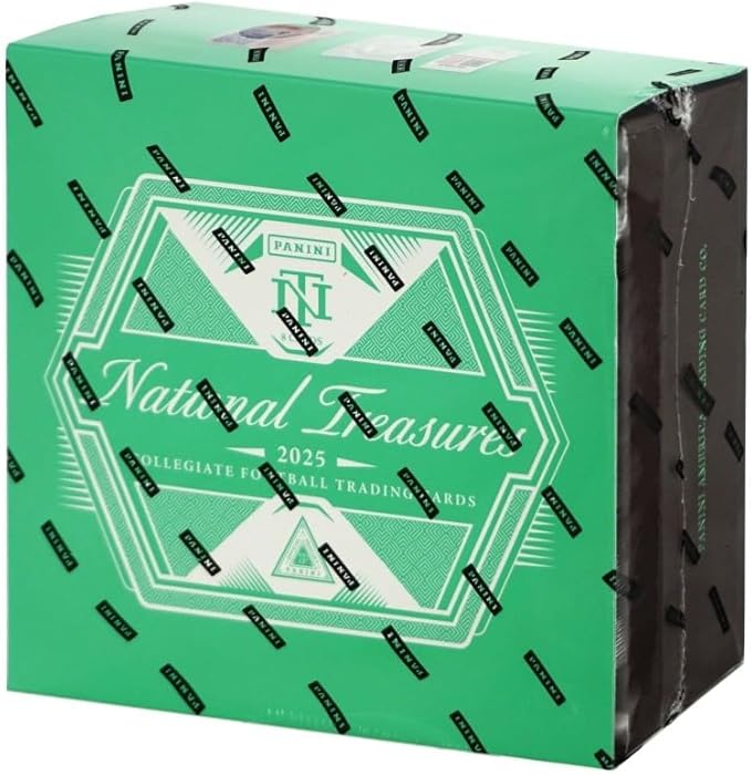 2025 Panini National Treasures Collegiate Football Hobby Trading Card Box (7 Autographs or Memorablia Per Box)