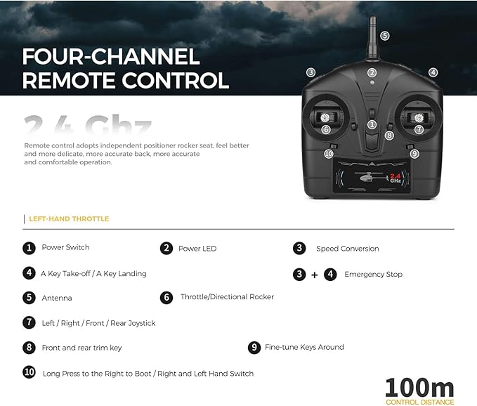K170 UH60L Remote Controlled Helicopter Aircraft Plane 2.4Ghz 4CH RC Helicopter Heli Aileronless 6-Axis Gyroscope Altitude Hovering 3-Batteries for Adults Beginners