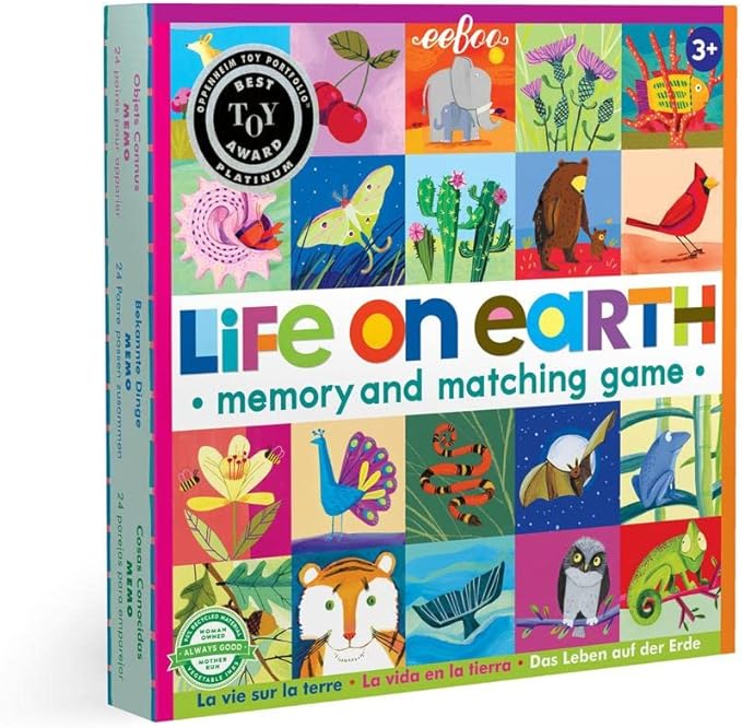 eeBoo: Memory and Matching Game - Life on Earth- 24 Pairs Develops Recognition Concentration Memory &amp Vocabulary Skills Age 3+