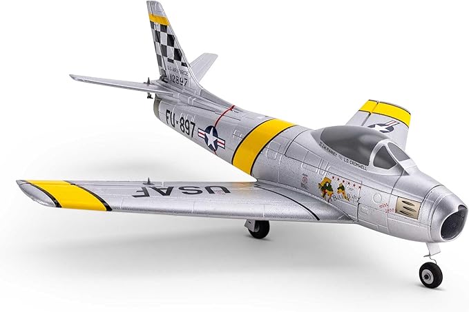 E-flite RC Airplane UMX F-86 Sabre 30mm EDF BNF Basic Transmitter Battery and Charger Not Included EFLU7050
