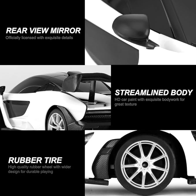 1:24 Scale Remote Control Car for McLaren Senna 2.4GHz Model RC Cars Electric Sport Racing Hobby Vehicle Gift for Adults Kids Boys Girls - White