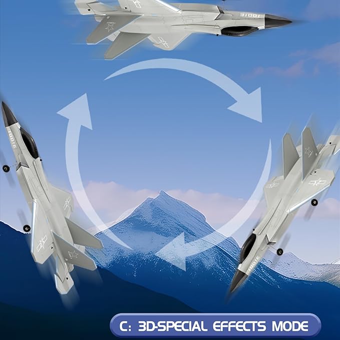 FX9631 RC Plane 2.4GHz 4CH Brushless Remote Control Airplane 3D 6G Mode Built in Six Axis Gyroscope Aerobatics Culvert Plane Simulated Stealth Fighter Toy Gift for Teens Adults