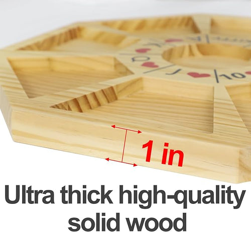 20 inches Michigan Rummy Game Deluxe Set Perfect Blend of A Royal Game of Hearts Rummy Poker Wooden Tripoley Board Game Betting Bluffing Game Classical Family Card Game for Adults 200 Chips…
