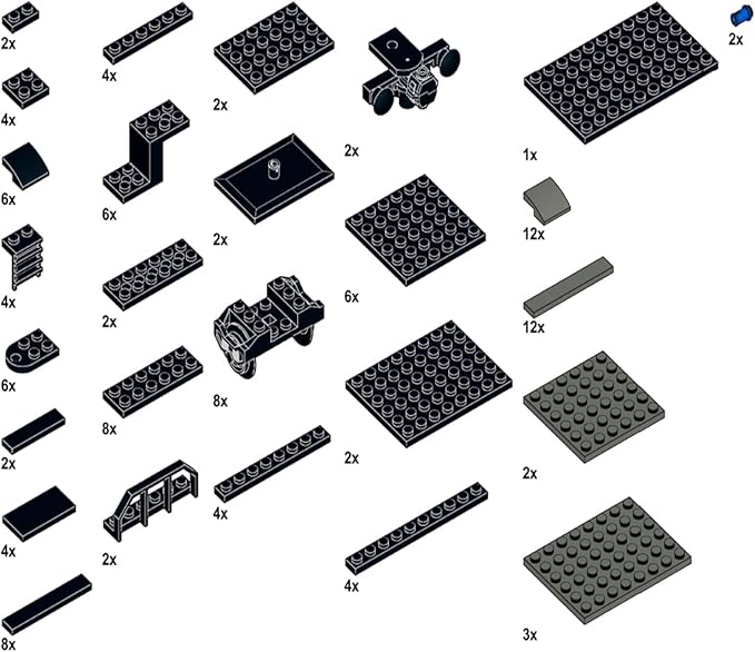 MOC City Creative Building Set – Train Base Wheels Low-Loader Truck &amp Railway Tracks DIY Kit (Compatible with Technical Parts 92339 92088 4025) (1PCS Low-Loader Truck)