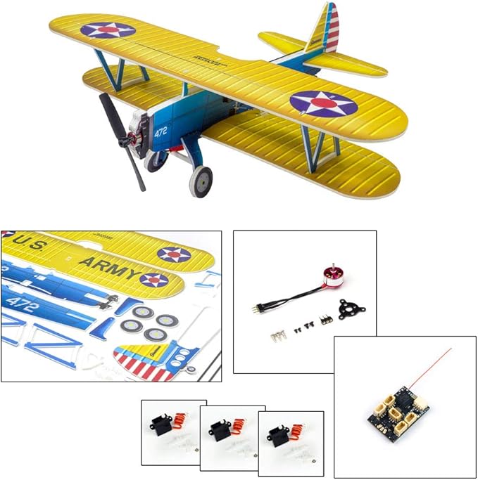 4CH Micro 450mm RC Foamy Indoor Outdoor Biplane Stearman PT-17 Kaydet (E2505-152E)