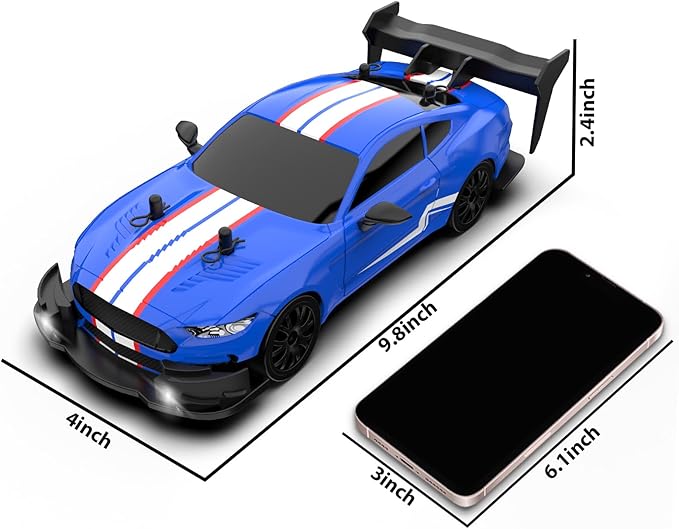 RC Drift Car 1/20 Scale 2.4GHz 4WD Remote Control Car with Led Lights 22KM/H High Speed Rechargeable Batteries Racing Sport Cars RC Cars for Kids Boys Girls Adults Gifts Birthday Christmas