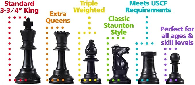 Wholesale Chess Heavy Tournament Triple Weighted Chess Pieces with 3 3/4 King