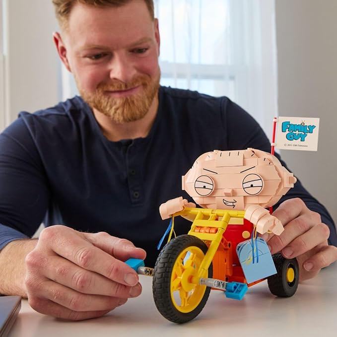 Brickcraft Family Guy Stewie on Trike Building Kit 429 Piece Construction Set Collectible Figure &amp TV Show Memorabilia Gift for FansKids and Adult Builders Ages 8+ for Display on Desk Shelf or