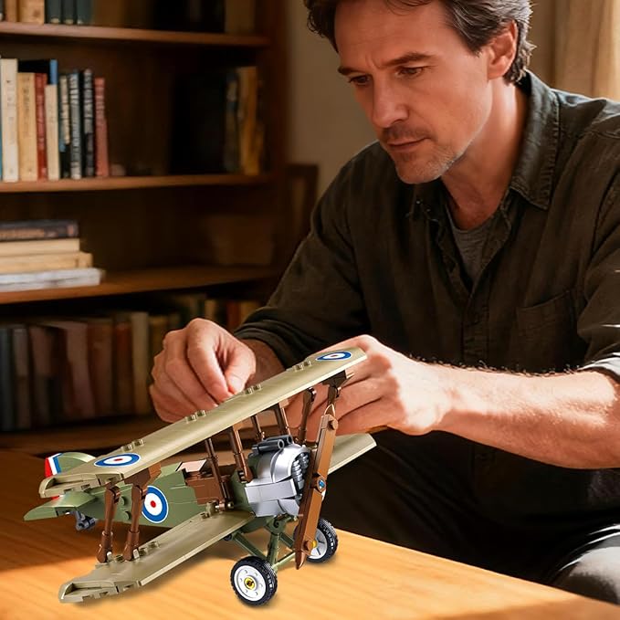 DAHONPA Sopwith Camel Building Block Plane Set Airplane Model 293 Pieces Toy Military Model Decor Gift for Kids and Adults