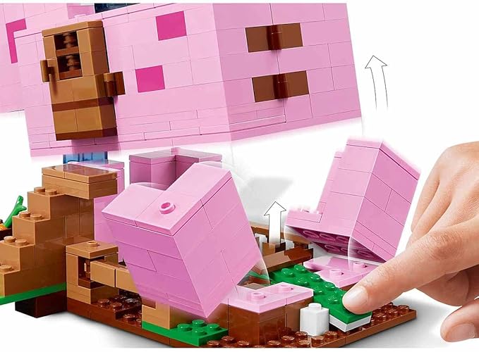 Lego 21170 Minecraft The House-Pig Animal Building Toy with Accessories Gifts for Boys and Girls Ages 8 and Up for Birthday Parties Alex and Creeper Figures
