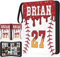 Personalized Ice Cream Drip Baseball Card Binder with Name &amp Number – Zipper Trading Card Album with Handle – Collector Case for Players &amp Fans (Ice Cream Drip Art #2)
