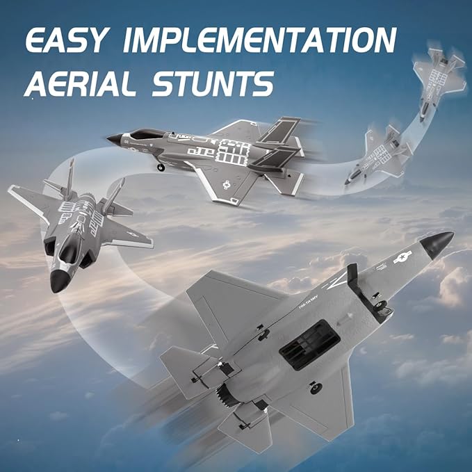 F35 Brushless 4-Channel Ducted Fan RC Plane Electric Airplane Model with 3D/6G Mode Switch EPP Impact-Resistant Material 6-Axis Gyro Stabilization 200m Flight Distance 8-10 Mins Flight Time