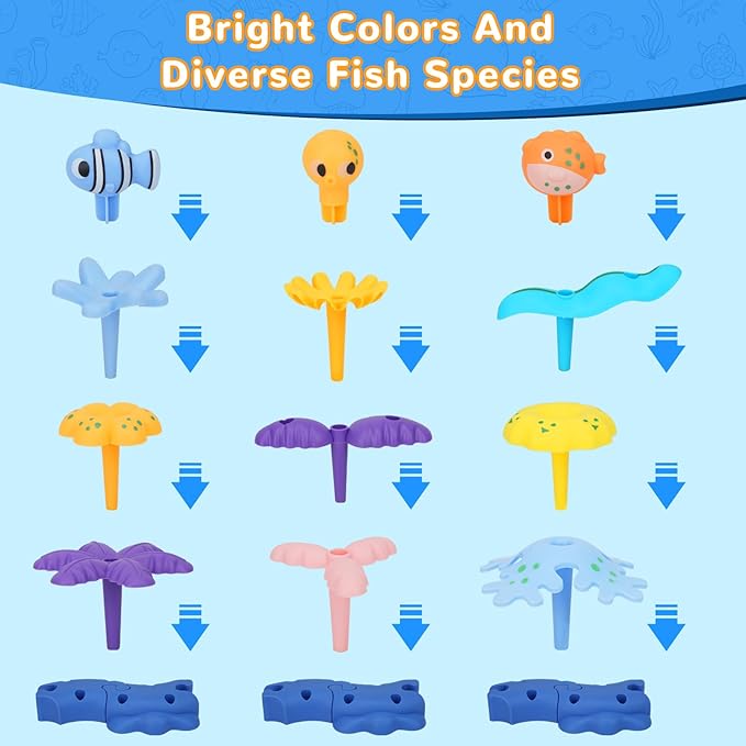 Coral Garden Flower Building Toys for for Toddlers 3-5 Year OldUpgrade DIY Building Blocks Toys for Ages 3-4 GirlsEducational STEM Christmas Birthday Gift for Kids(136PCS)