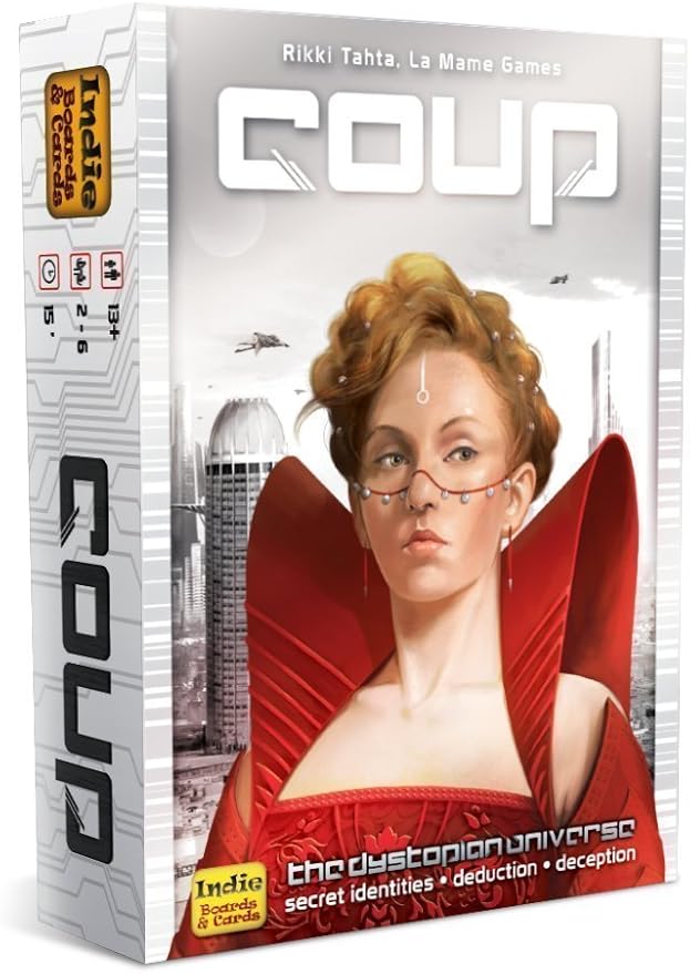 Coup Game Bundle Including Coup (The Dystopian Universe) and Coup Reformation Expansion by Indie Boards and Cards (2 Items)