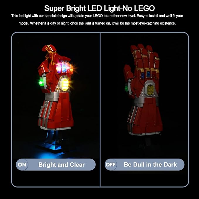 BrickBling Electric Light Multi-Color Changeable Base Shining Stones Perfect for Display Compatible with LEGO 76223