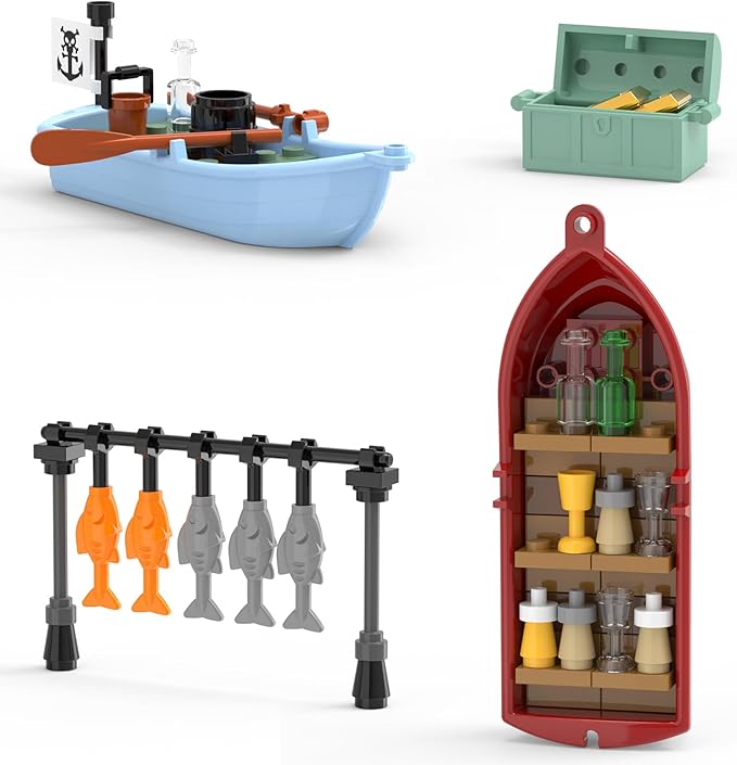 Pirate Shipwreck Building Set - Pirate Ship House Building Kit with Boat Tavern Treasure and More Birthday Gifts for Boys Families Building Time Kit