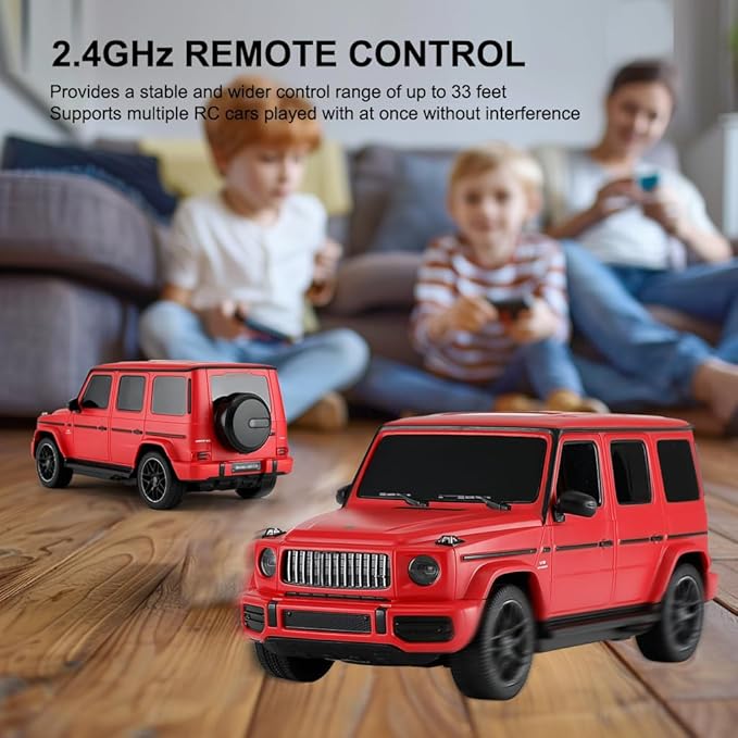 1:24 Scale Remote Control Car for Mercedes G63 2.4GHz Model RC Cars Electric Sport Racing Hobby Vehicle Gift for Adults Kids Boys Girls - Red